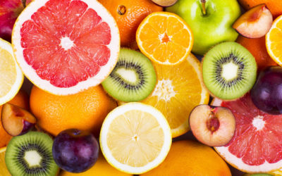 A selection of exotic and citrus fruits