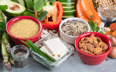 A selection of high fibre, mineral and protein foods