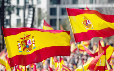 Waving Spanish flags